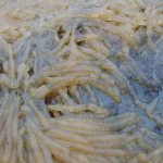 A closeup shot of the gelatinous mass.