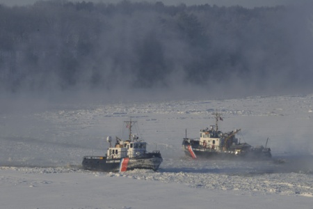 Shackle and Tackle icebreaking on the Penobscot River