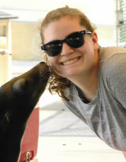 Alesha Gregoire with a seal