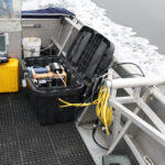 A collection of sonar equipment on a boat