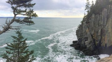Rocky overlook of Maine waters.
