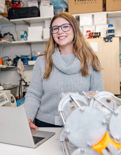 Josephine Pikowski in a lab setting