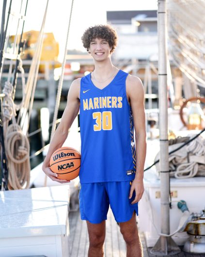 Wade Hill in his basketball uniform.
